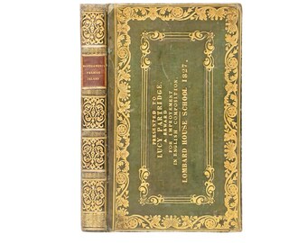 Montgomery Pelican Island 1828 Antique Prize Binding Green Leather Book