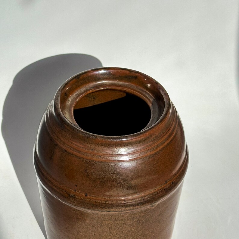 Antique Vintage Peoria Pottery Brown Stoneware Jug, Peoria Pottery