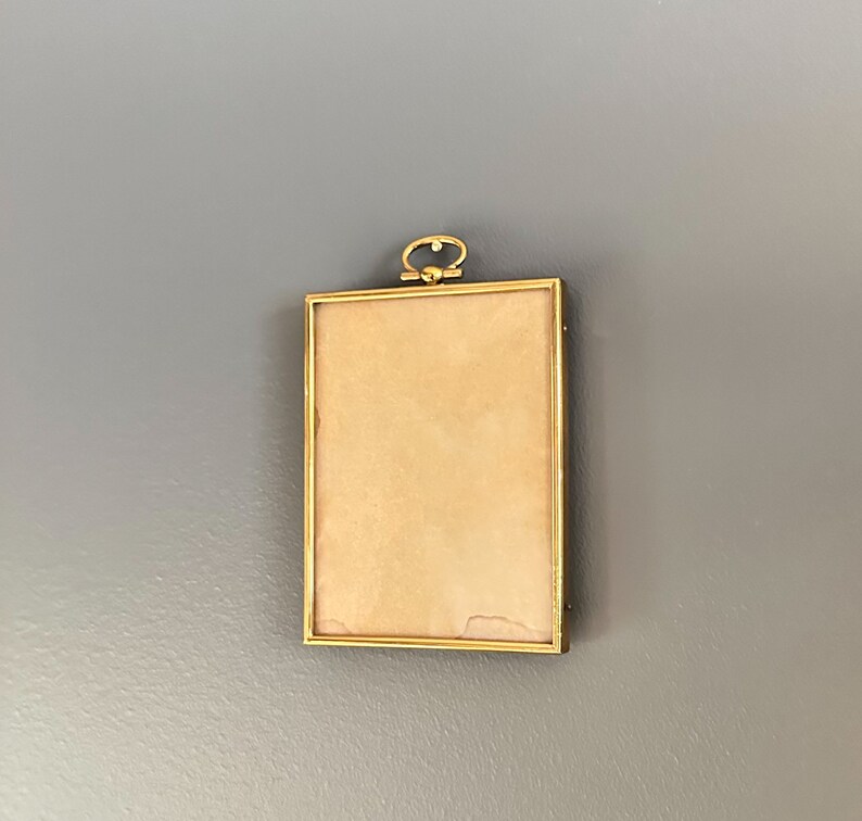 Small Vintage Brass Picture Frame Rectangular Brass Mini Etsy