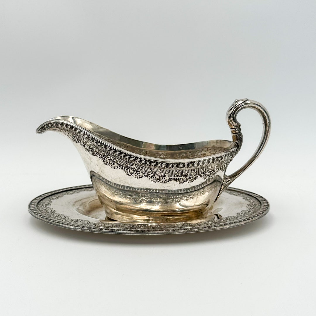 Elegant Silverplated Derby Gravy Boat Ornate Antique Gravy Etsy
