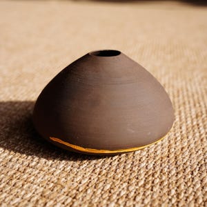 Vintage Studio Keramikvas med Kintsugi-stilreparation, signerad