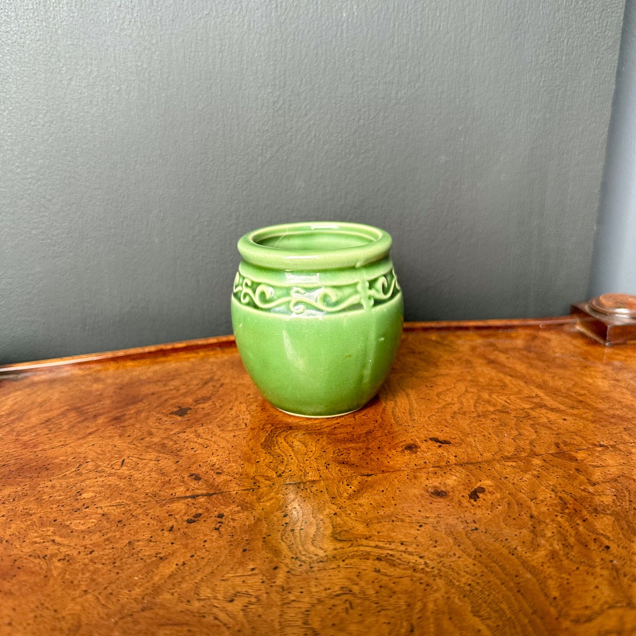 Small Green Pottery Vase Vintage Studio Pottery Planter MCM Etsy