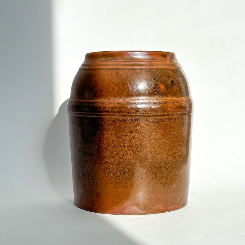 Antique Vintage Peoria Pottery Brown Stoneware Jug, Peoria Pottery
