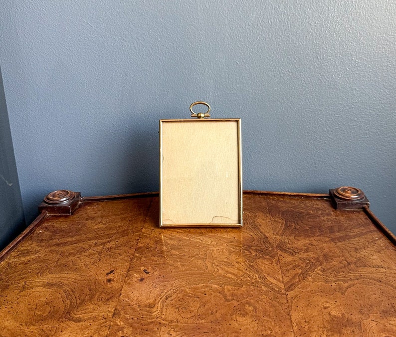Small Vintage Brass Picture Frame Rectangular Brass Mini Etsy