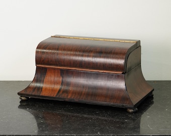 Antique Rosewood Sarcophagus Tea Caddy