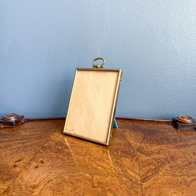 Small Vintage Brass Picture Frame Rectangular Brass Mini Etsy