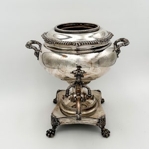 Elegant Late Victorian Silver-Plated Samovar, Antique Silver Hot Water Urn, Antique Silver Serveware, 19th C. Silver Gift Idea