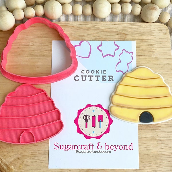 Honey Bee Shaped Cookie Cutter and Stamp Set. 2 PCS. Fondant cutter,decorated cookies,bee cookies, birthday cookies, cake topper,royal icing