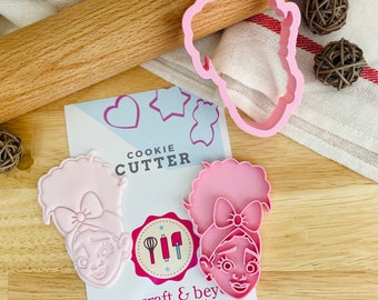 Dolores&#39;s cookie cutter and stamp. Encanto. Cookie cutter and stamp set. 2 PCS, Fondant, royal icicng, decorated cookies, cake topper.