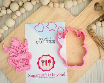 Bowser shaped Cookie Cutter and Stamp. Embosser fondant, cookies, for toppers.Royal icing and clay. Gamer birthday. Amazing Cookies