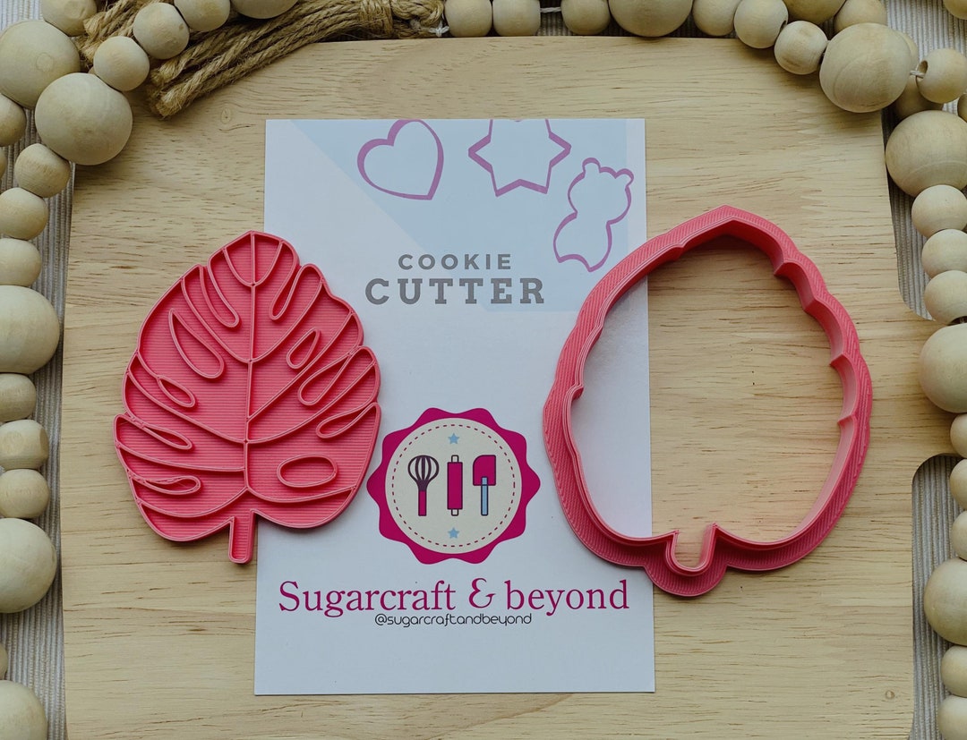 Monstera Tropical Plant Leaf Shaped Cookie Cutter and Stamp Set.2 PCS ...