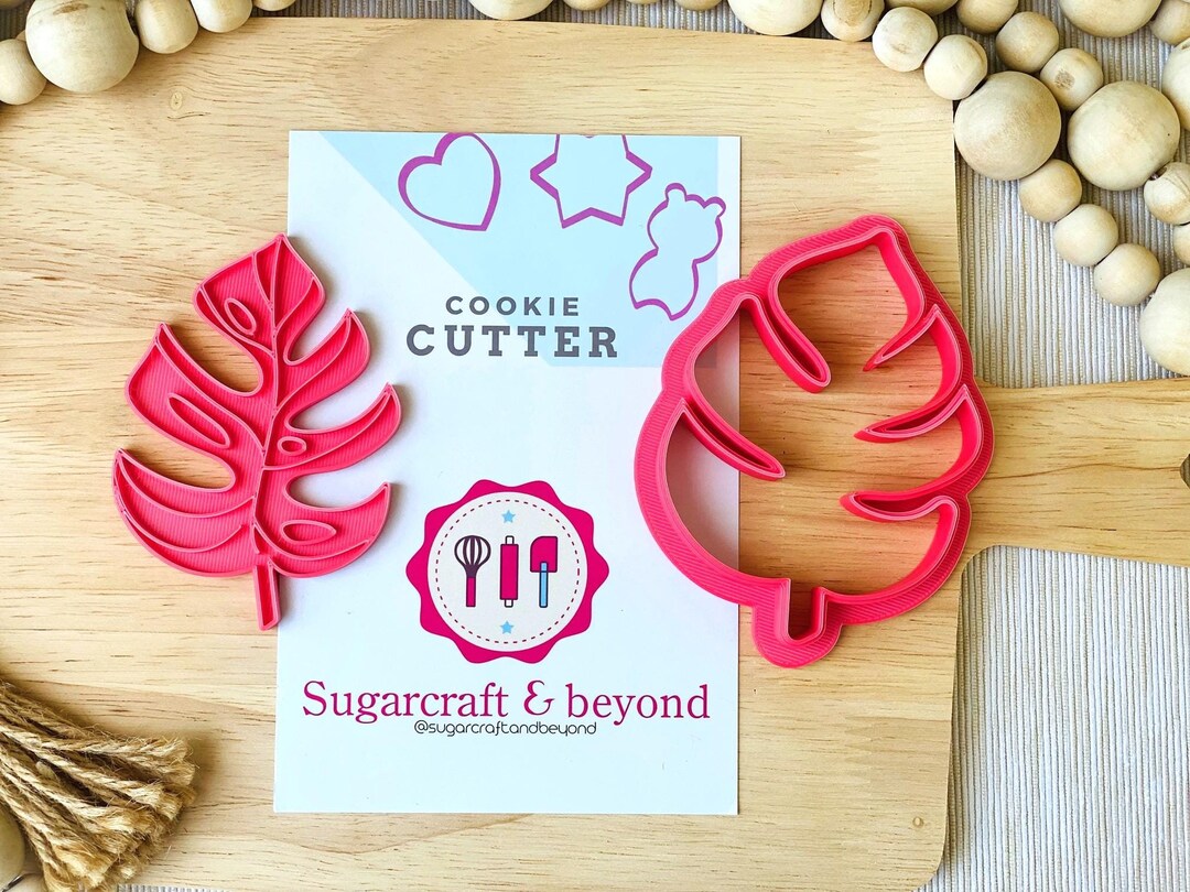 Monstera Tropical Plant Leaf Shaped Cookie Cutter and Stamp Set. 2 PCS ...