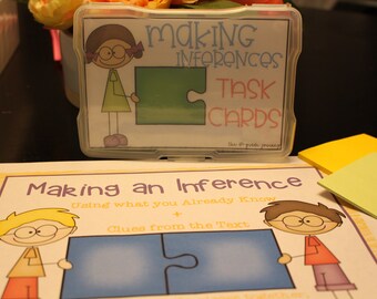 Inferencing Task Cards {28 Task Cards, Recording Sheet, Poster + a Game Board} INSTANT DOWLOAD