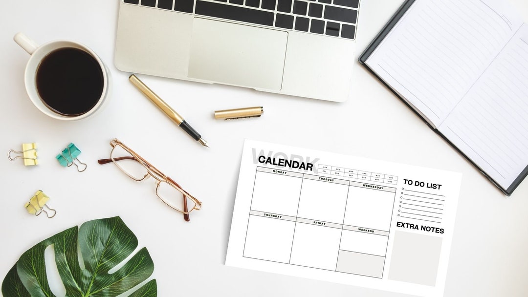 Printable Weekly Work Calendar Minimalist Design - Etsy