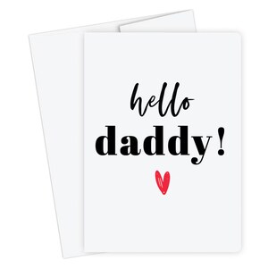 Hallo papa kaart, Vaderdag, zwangerschap aankondiging kaart, binnenkort papa, kaart voor hem, voor man, aanstaande vader, toekomstige vader, van vrouw