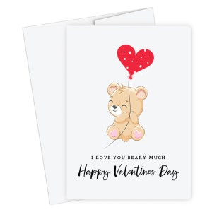 Je t’aime Beary Much Card, Joyeuse Saint-Valentin voiture, cadeau pour elle, cadeau pour lui, mari, femme, petite amie, petit ami, fiancé, anniversaire