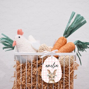 Personalized Easter Basket Tag, Acrylic Gift Tag, Easter Gift, Name Tag, Happy Easter, Easter Tag, Easter Basket Marker, Custom Bunny Tag