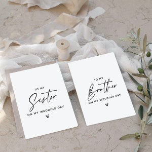 A mio fratello, a mia sorella sul biglietto per il giorno del mio matrimonio, per mio fratello, per i fratelli della sposa o per lo sposo, biglietto per fratello, biglietto per il giorno del matrimonio