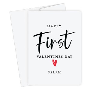 Carte personnalisée Happy First Valentines, pour elle, pour lui, petit ami, petite amie, femme, mari, fiancé, anniversaire, carte de couple, cadeau