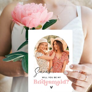 Personalisierte Foto werden Sie meine Brautjungfer sein Vorschlag Karte, werden Sie meine Trauzeugin sein, Brautjungfer Geschenk, Hochzeitskarte, Brautjungfer Karte