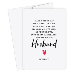 Tarjeta de feliz cumpleaños a mi esposo, de esposa, futuro esposo, tarjeta de novio, tarjeta de cumpleaños para esposo, aniversario, tarjeta de boda, tarjeta de amor,