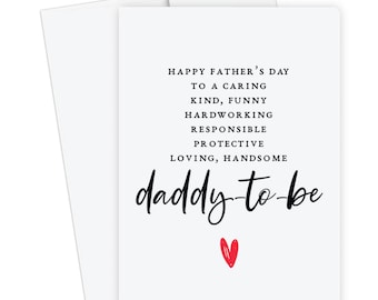 Carte de futur papa, fête des pères, carte d'annonce de grossesse, bientôt papa, carte pour lui, cadeau pour mari, carte de voeux, futur papa