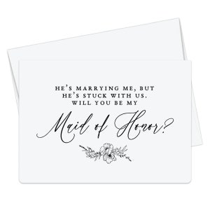 Ele está se casando comigo, mas está preso conosco Você será meu cartão de dama de honra, proposta de dama de honra, madrinha de casamento, festa nupcial, cartão de casamento
