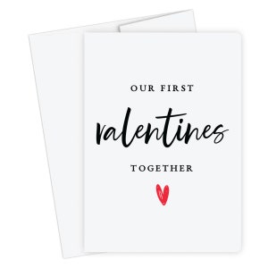 Notre première carte de Saint-Valentin ensemble, carte de bonne Saint-Valentin pour petit ami, petite amie, mari, femme, fiancé, carte d’anniversaire, cadeau