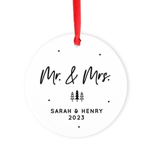 Personalized Mr and Mrs Christmas Ornament Our First Christmas Ornament Wedding Gift Couples Ornament Newlywed Gift Married Christmas Gift
