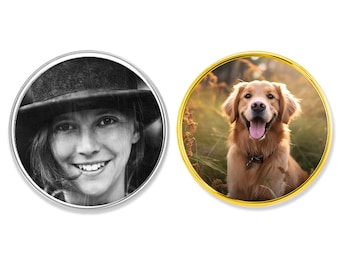 Custom Photo Lapel Pin, Memorial Gift, Memorial Keepsake Photo Gift, Gift For Him, Memorial Photo Pin, Groom Gift Wedding Pin, Funeral pin