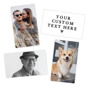 Personalized Metal Photo Wallet Card, Custom Picture Wallet Insert, Anniversary Photo Gift, Father&#39;s Day Gifts for Him, Pet memorial Gift