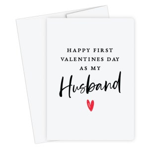 Felice primo giorno di San Valentino come carta di mio marito, carta del primo anniversario per fidanzato, fidanzata, marito, moglie, fidanzato, carta romantica, regalo