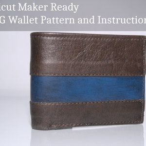 Cartera de cuero para hombre Cricut Maker Ready con patrón SVG de bolsillo para identificación + guía de instrucciones