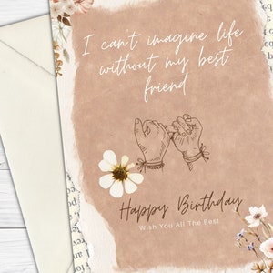 Happy Birthday BEST FRIEND Printable card,Friend Birthday Card, birthday card for best friend, BFF card, Digital Download, Bff birthday