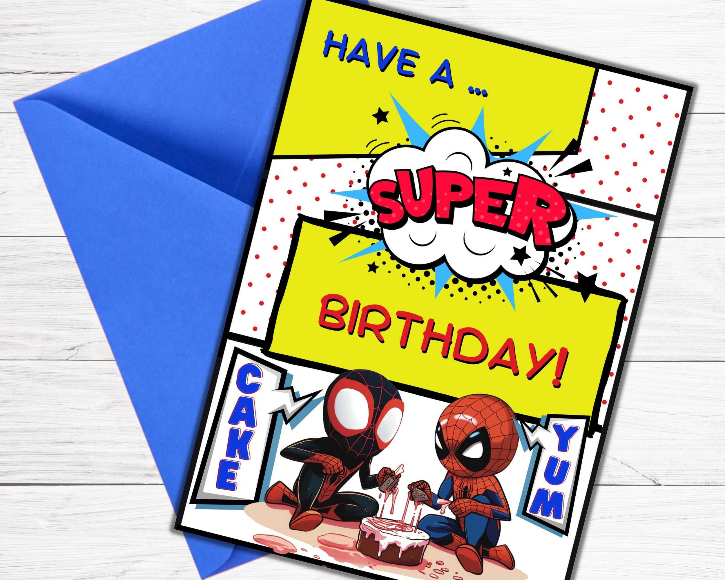 Spiderman Birthday Card & Miles Morales PRINTABLE Instant Download