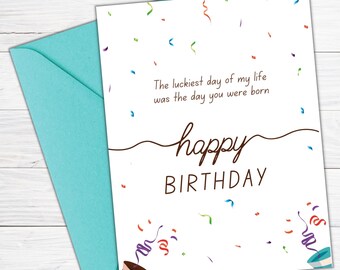 Geburtstagskarte, Printable sofortiger download, Happy Birthday Karte für Ihn, Bday Karte für Freund/Ehemann,Freund,romantische Karte,Grußkarte