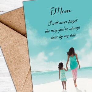 Feliz Día de las Madres de hija/ Tarjeta IMPRIMIBLE del Día de las Madres Negras/ Tarjetas de Felicitación Negras Digitales /Mamá / Mujer Negra /Ilustración de Mujer Negra