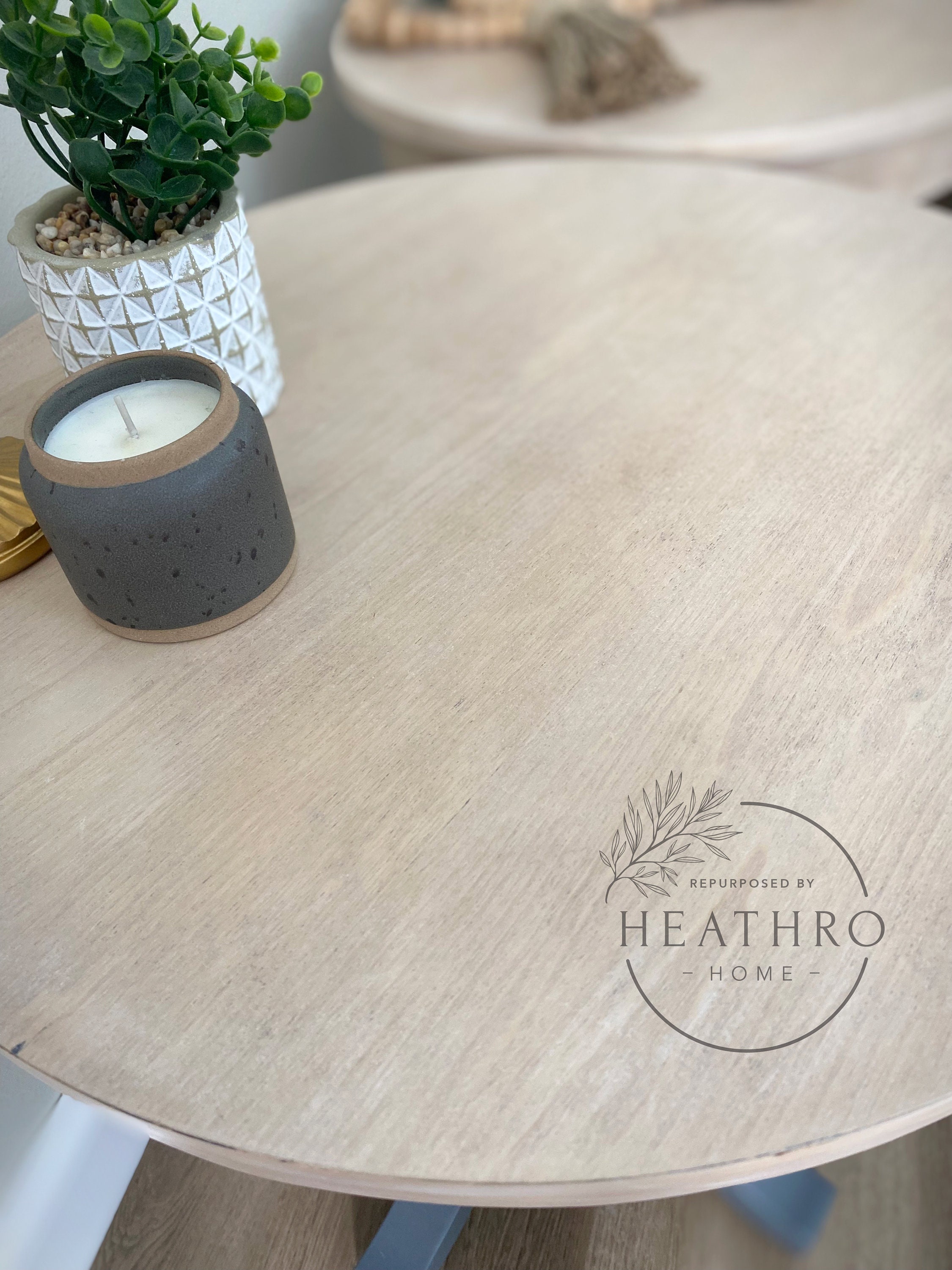 SOLD!! Coastal Round End Tables - Etsy