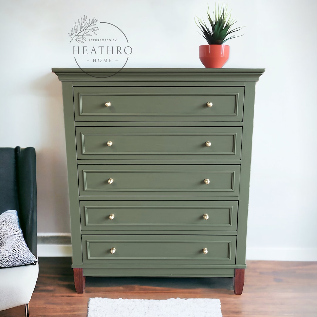SOLD Tall 5 drawer Dresser Etsy