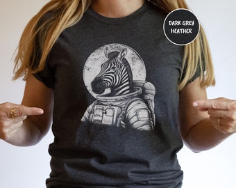 Chemise zèbre dans l'espace, sweat-shirt astronaute zèbre drôle, cadeau pour amoureux des animaux, t-shirt zèbre cosmique, T-shirt vintage, casque d'astronaute