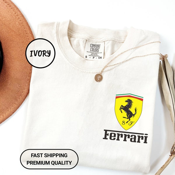 Camicia Ferrari Colori Comfort, Maglietta Formula 1, Regalo per gli Amanti della Ferrari, Logo Ferrari, Felpa da corsa F1, Gara Ferrari F1, Maglietta per auto