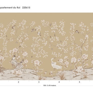 LE PETIT APPARTEMENT/Scenic wallpaper printed on non woven paper/Chinoiseries wallpaper/Flower and birds wallpaper/Botanical art/Mural image 5