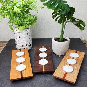Wooden tea light candle holder candle holder tea light candle holder walnut tea light candle holder