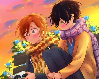 Sasaki and Miyano reading a BL manhwa Art Print A5