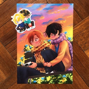 Sasaki and Miyano reading a BL manhwa Art Print A5