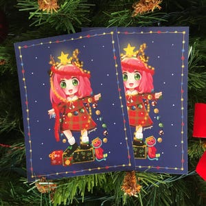 Weihnachtspostkarte Anya Forger von Spy X Family