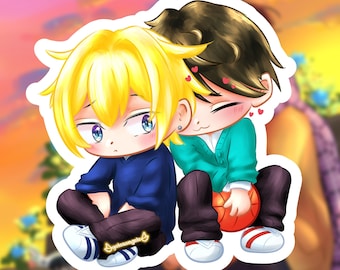 Hirano and Kagiura Waterproof Stickers from the boys love / shounen ai anime Sasaki and Miyano