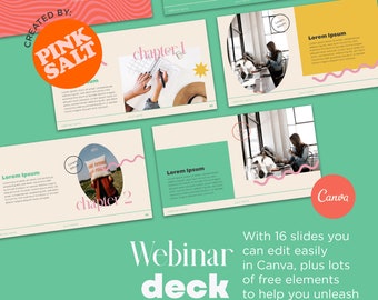 Business Pitch Canva Template | Editable Webinar Slide Deck (Digital Download)