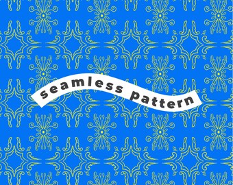 Blue Italian Tile Seamless Pattern | Mediterranean Summer Digital Paper | Sublimation Craft File | Instant Download