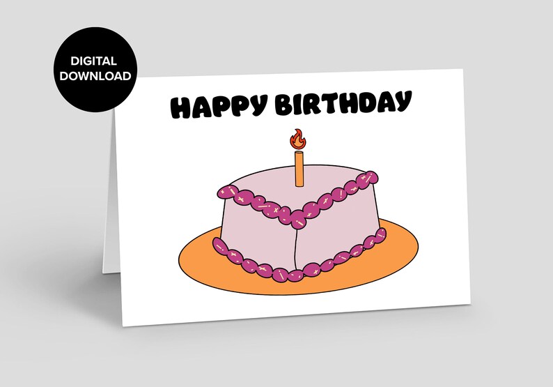 Happy Birthday Printable Card / Instant Download PDF / Card Template ...